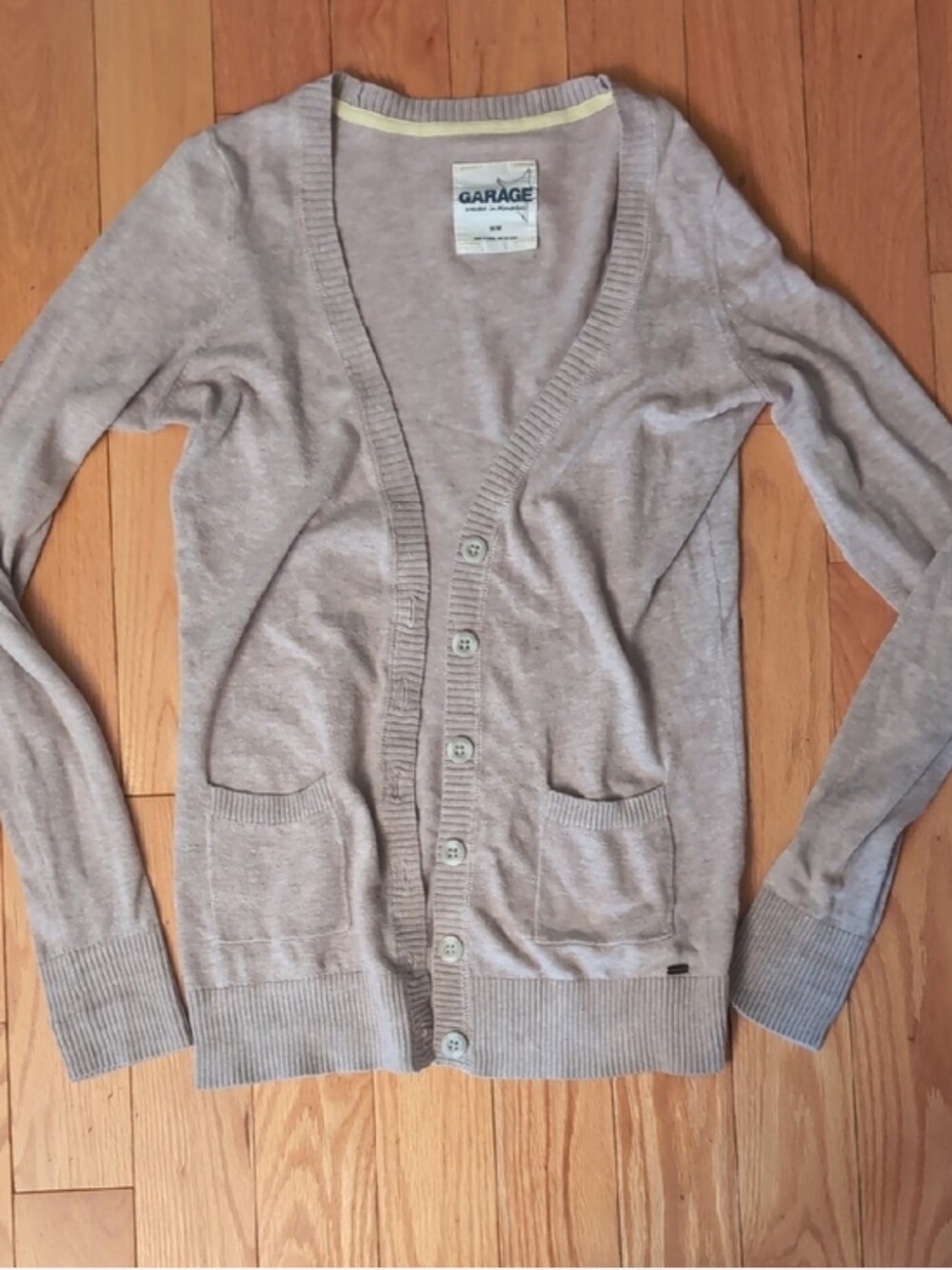 Garage Women's Taupe Button-Front V-Neck Cardigan